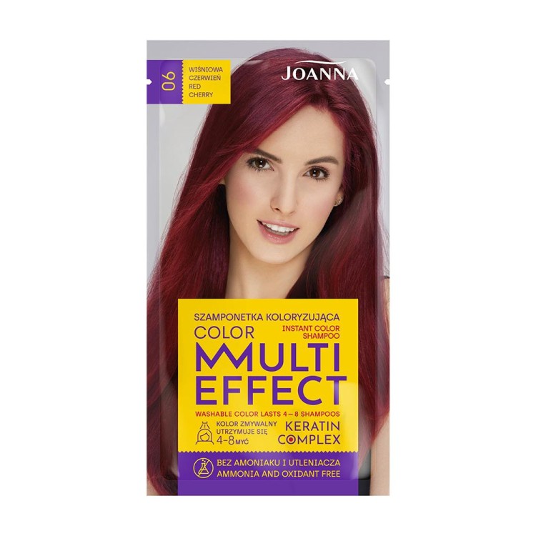 Joanna MULTI EFFECT Szamponetka koloryzujaca 06 Wisniowa czerwien 35 g