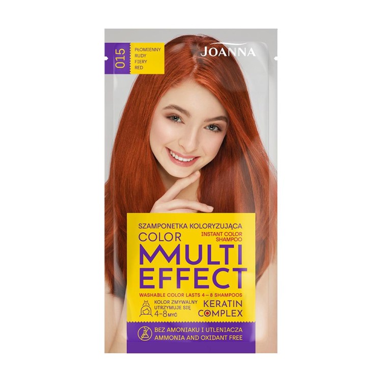 Joanna MULTI EFFECT Szamponetka koloryzujaca 015 PŁOMIENNY RUDY 35 g