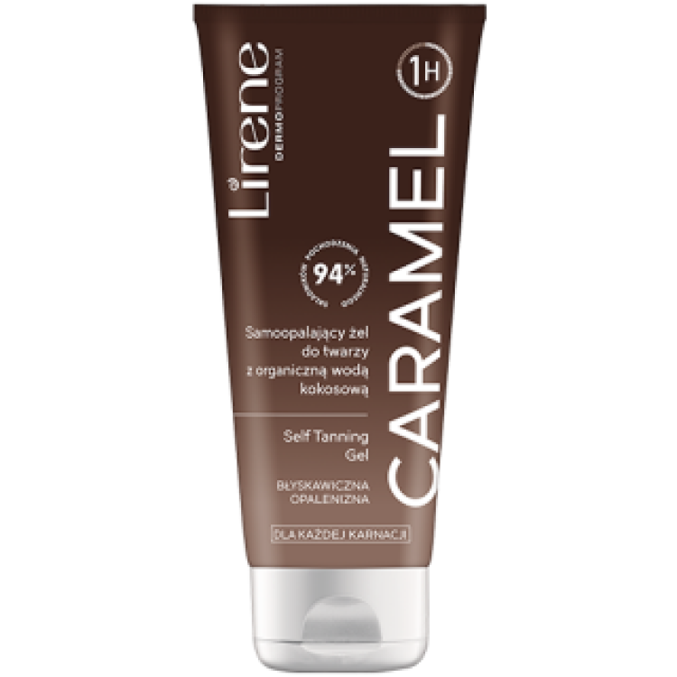 Lirene PERFECT TAN Samoopalający żel do twarzy z organiczną wodą kokosową CARAMEL 75ml 