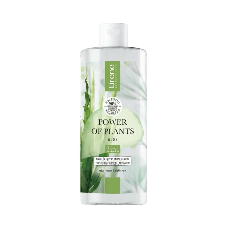 Lirene POWER OF PLANTS Nawilżający płyn micelarny 3w1 ALOES 400 ml