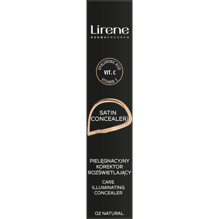 Lirene MAKE UP SATIN CONCEALER Pielęgnacyjny korektor rozjaśniający 02 NATURAL 10ml