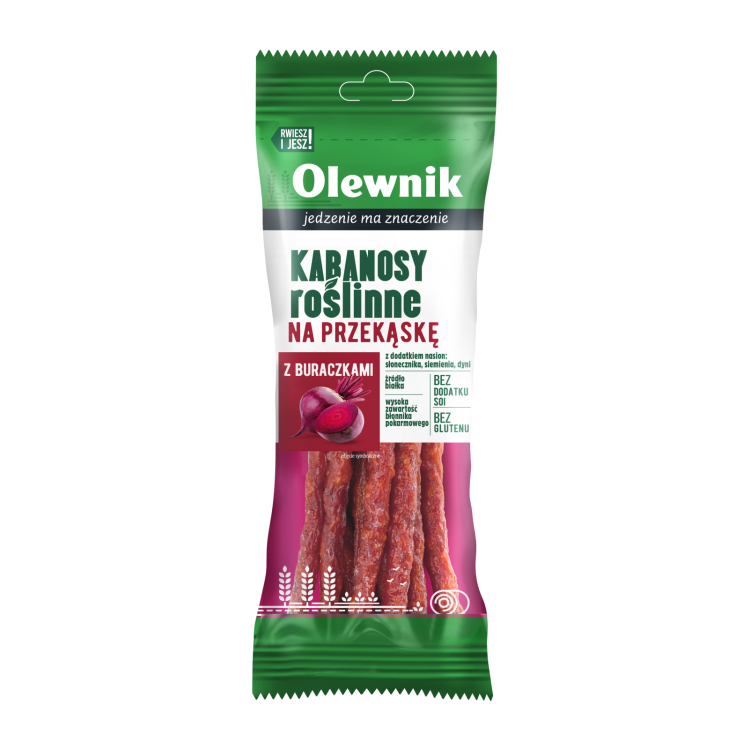 OLEWNIK KABANOSY ROSLINNE Z BURACZKAMI 85g