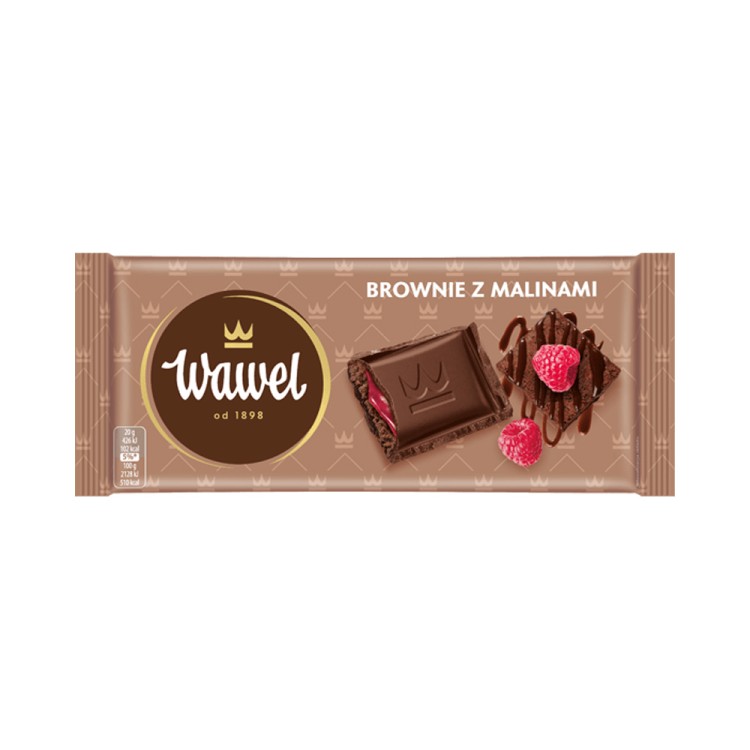 WAWEL czekolada nadziewana o smaku brownie z malinami 100g