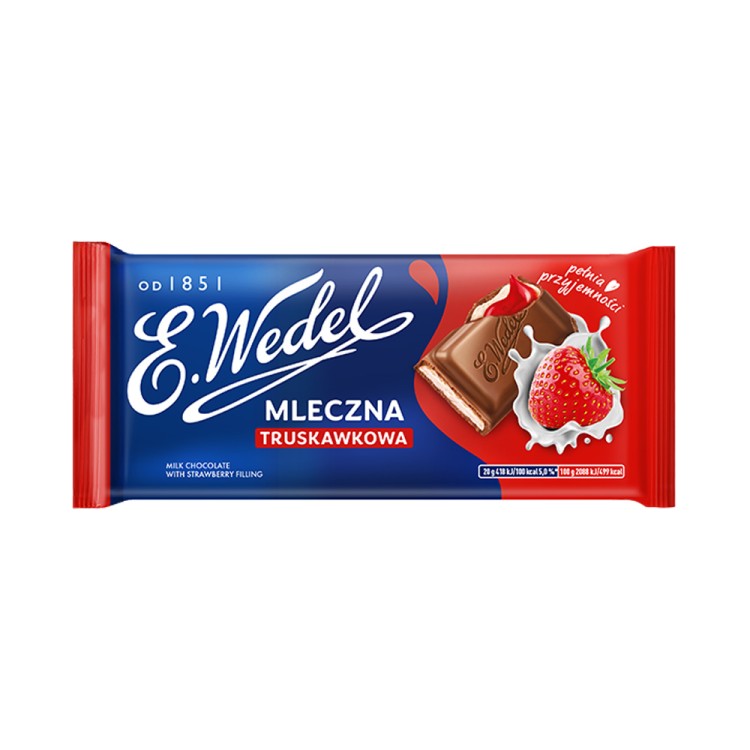 WEDEL czekolada mleczna truskawkowa 100g