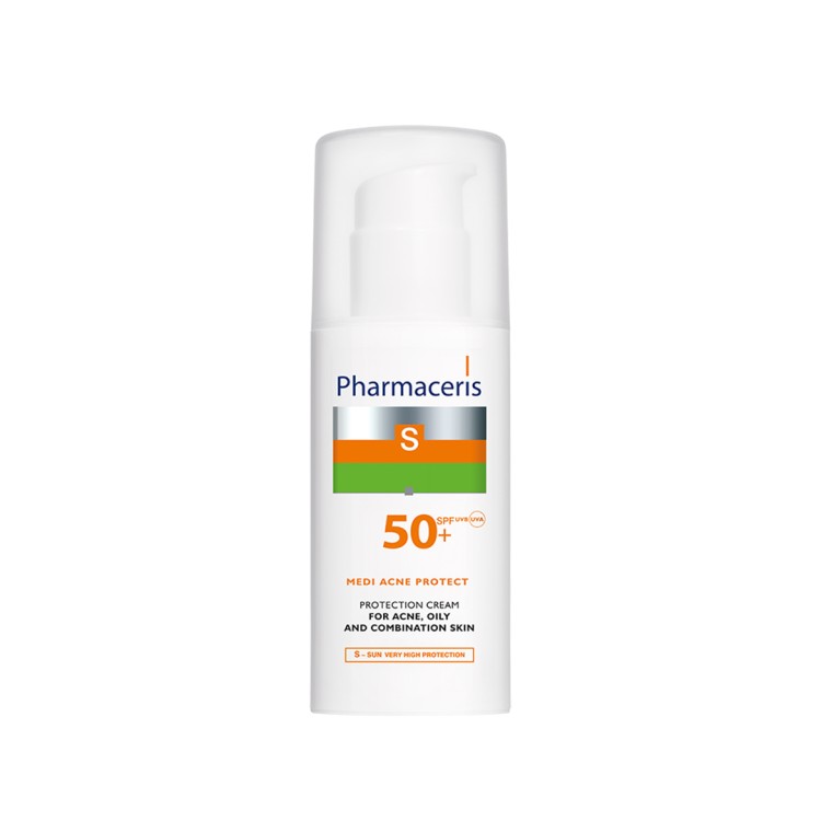 PHARMACERIS S KREM OCHRONNY SPF 50+ DLA SKÓRY TRĄDZIKOWEJ, MIESZANEJ I TŁUSTEJ MEDI ACNE PROTECT 50 ML