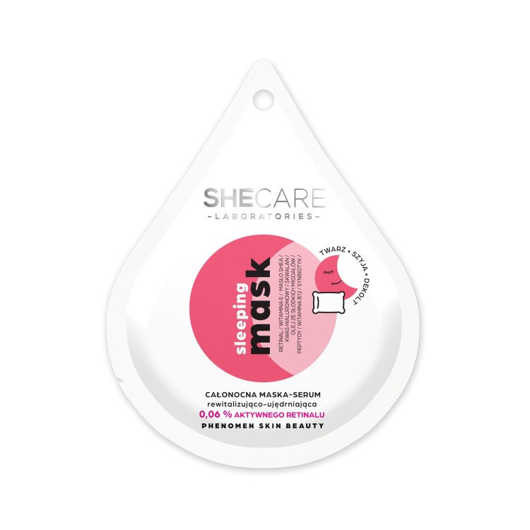 SHE COSMETICS SHECARE SLEEPING MASK CAŁONOCNA MASKA - SERUM REWITAIZUJĄCO - UJĘDRNIAJĄCA 10ML