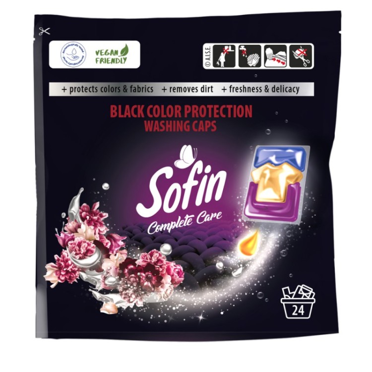 SOFIN Black Color Protection Kapsułki do Prania Ciemnych Tkanin 24szt