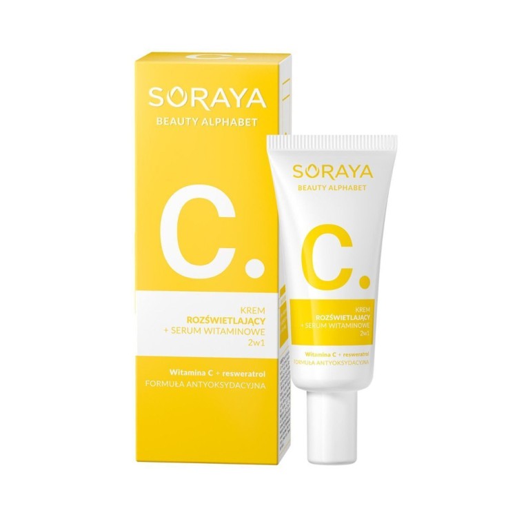 SORAYA BEAUTY ALPHABET, Krem rozświetlający + serum witaminowe 2 w 1 30ml