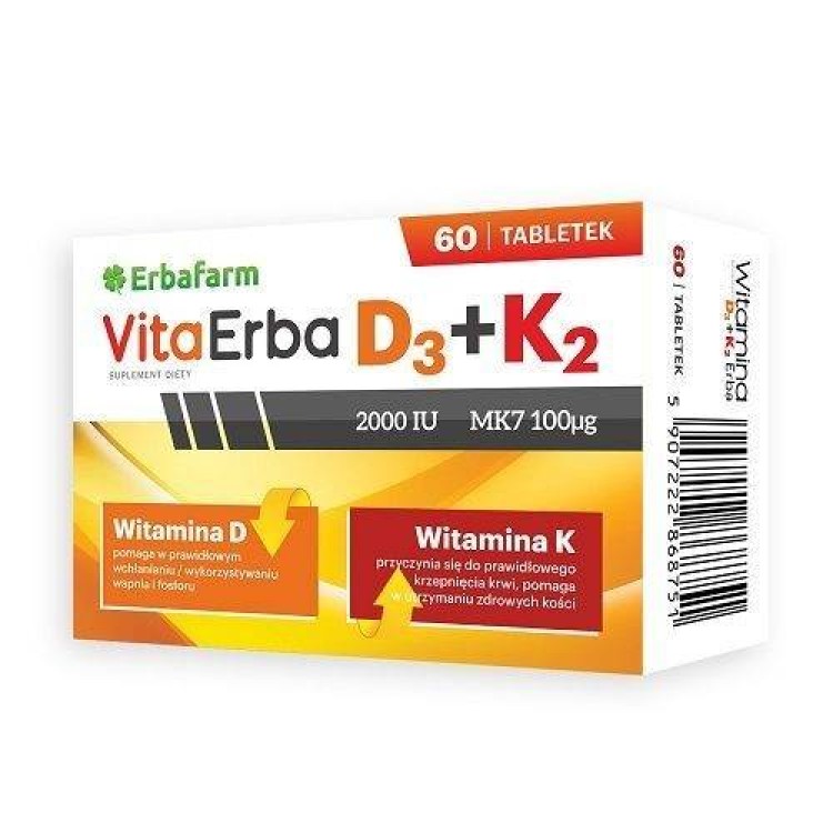 ERBAFARM VitaErba D3 + K2 60 tabletek