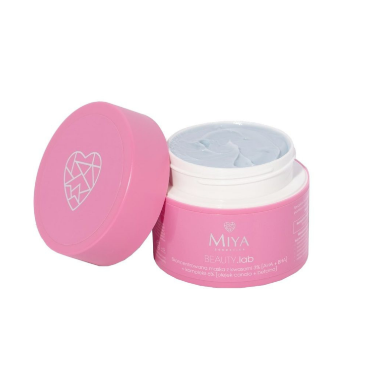 MIYA Cosmetics BEAUTY.Lab Skoncentrowana maska do twarzy z kwasami 3% [AHA + BHA] 50g