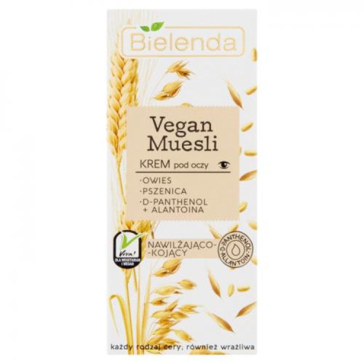 Bielenda, Vegan Muesli, Krem pod oczy nawilażająco-kojący,15ml EXP:01.2025