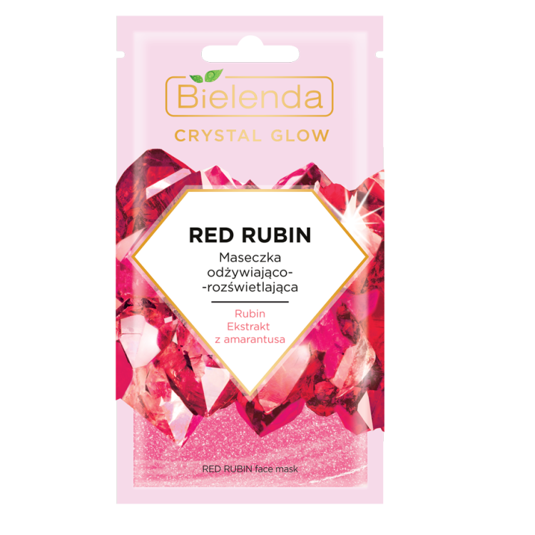 BIELENDA CRYSTAL GLOW RED RUBIN Maseczka odżywiająco-rozświetlająca, 8g