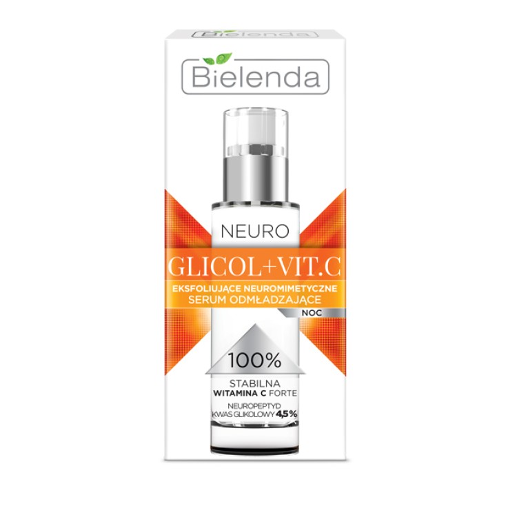 NEURO GLICOL + VIT.C Eksfoliujące neuromimetyczne serum odmładzające na noc, 30ml  EXP: 12.2024