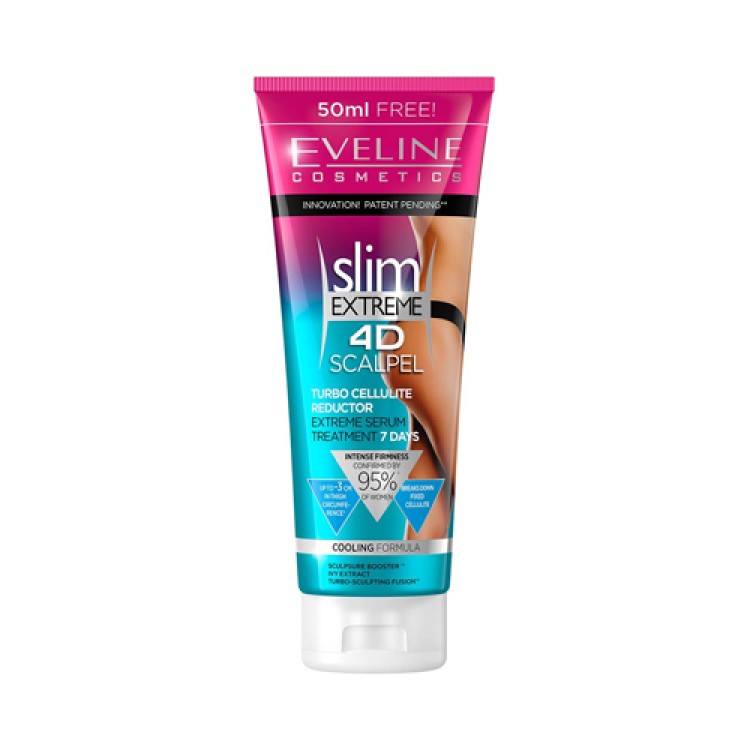 Eveline SLIM EXTREME 4D SCALPEL TURBO REDUKTOR CELLULITU EKSTREMALNA TERAPIA 7 DNI, 250 ML