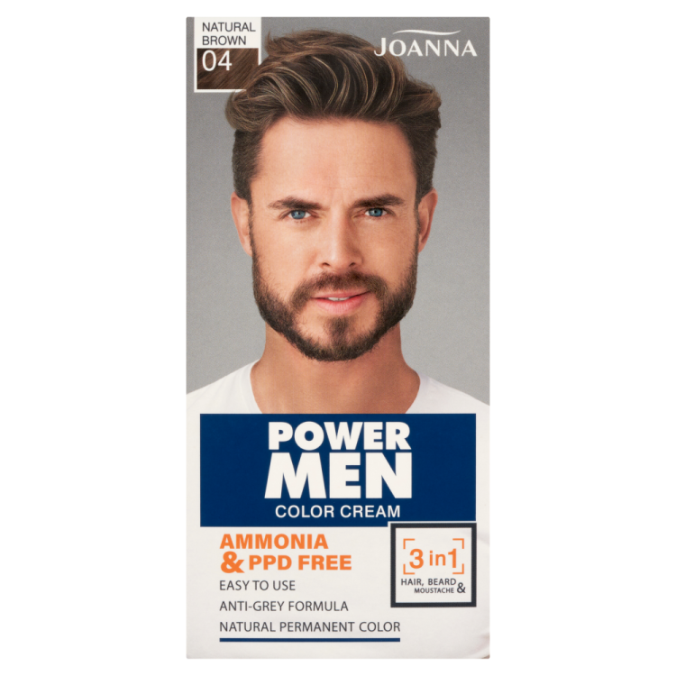 Joanna Power Men 3-w-1 krem ​​koloryzujący 04 naturalny brąz