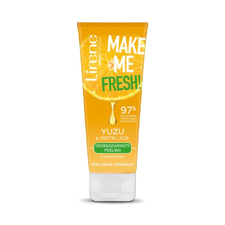 LIRENE MAKE ME FRESH DROBNOZIARNISTY PEELING Z YUZU I PESTKAMI LICHI 75 ML